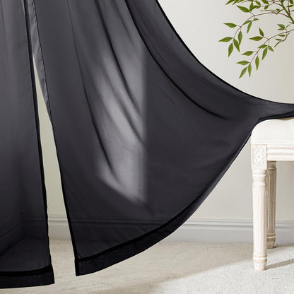 MIULEE White Sheer Curtains 84 Inches Long, 4 Panels Set, Light Filtering Rod Pocket Voile Drapes for Living Room and Bedroom, Airy Soft Fabric Window Treatments, 42 x 84 Inches
