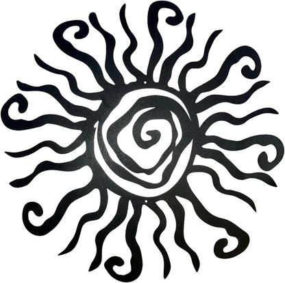 Riverside Designs Wacky Sun Metal Wall Art Indoor/Outdoor Decor - 24" Teal Rust Proof Wall Sculpture - Made in USA - Ideal for Bedroom, Garden, Home, Patio and Farmhouse