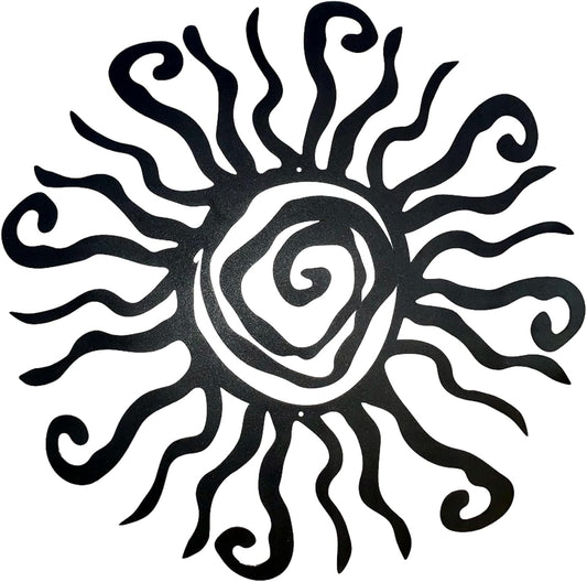 Riverside Designs Wacky Sun Metal Wall Art Indoor/Outdoor Decor - 24" Teal Rust Proof Wall Sculpture - Made in USA - Ideal for Bedroom, Garden, Home, Patio and Farmhouse