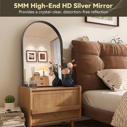 Brightify Arched Mirror, Arched Wall Mirror, 24 x 32 Inch Silver Arch Mirror, Metal Frame Silver Bathroom Mirror, Arched Top Bathroom Vanity Mirror for Living Room Bedroom Mantel Entryway Hallways