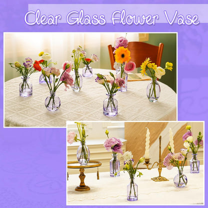 Bud Vases Set of 12, Clear Glass Bud Vase in Bulk, Small Vases for Centerpiece Mini Modern Flower Vase Transparent, Wedding Party Table Home Decor