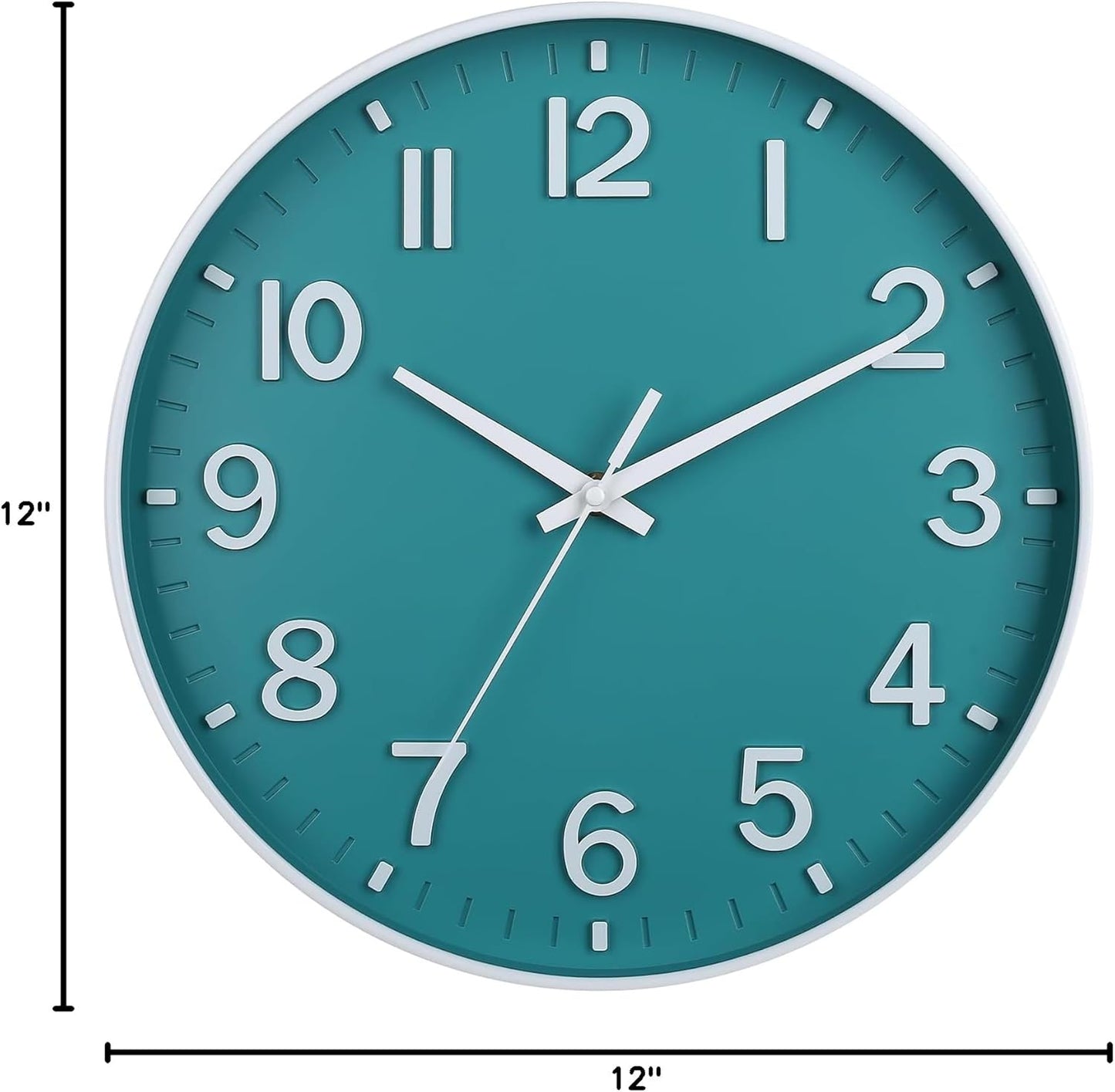 HZDHCLH Wall Clocks Battery Operated,12 inch Silent Non Ticking Modern Wall Clock for Living Room Bedroom Kitchen Office Classroom Decor (Olive Green and Gold)