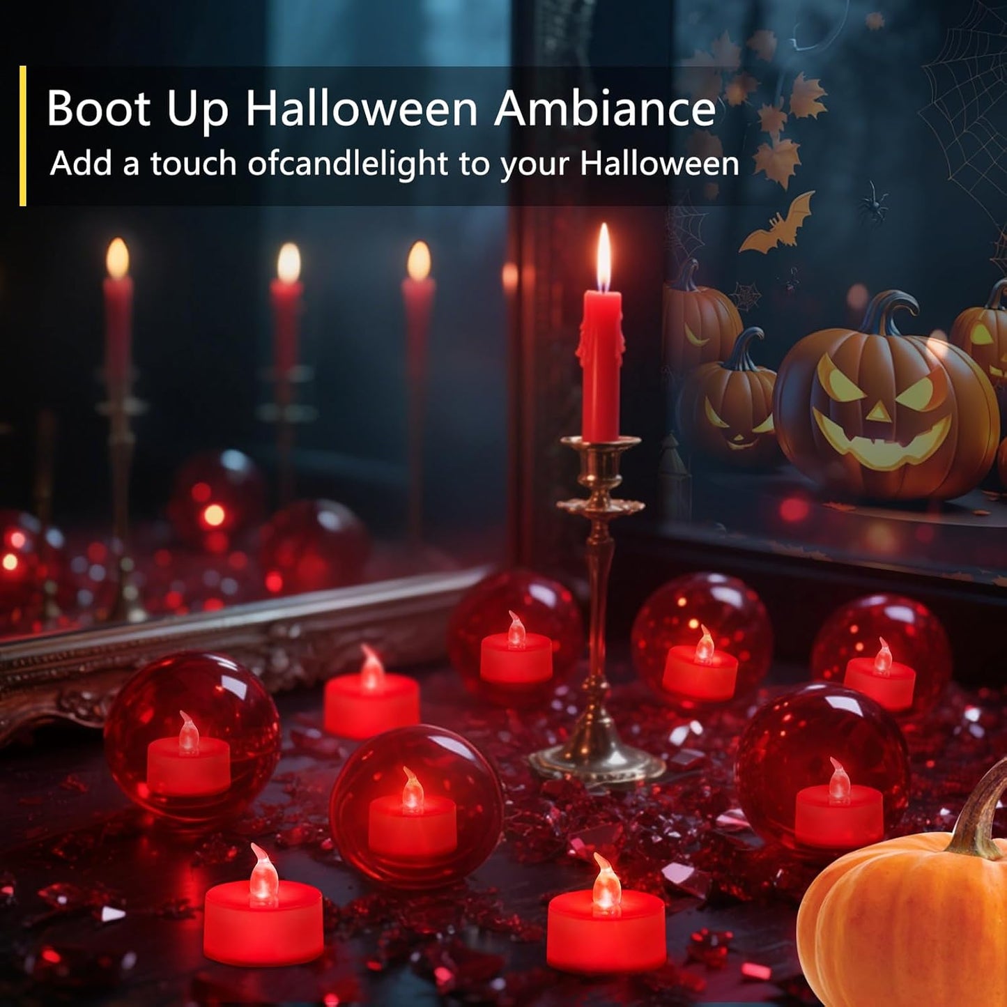 LED Tea Lights - 12 Pack Flameless Battery Operated Candles, 200+ Hours Flickering Warm White, Realistic Fake Tealights for Weddings, Home Decor, Parties, and Sweetest Day