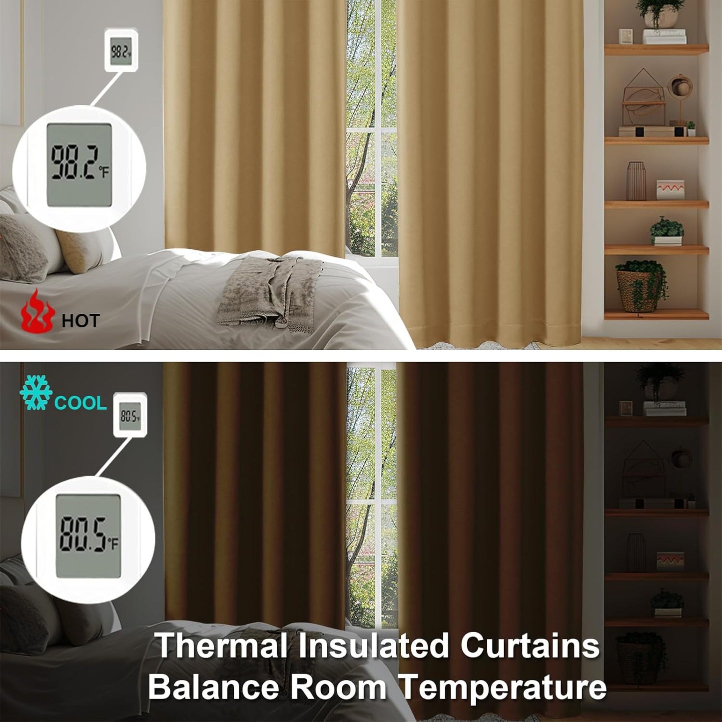 Simplebrand Ava Sage Green Blackout Curtains for Bedroom 63 Inch Length 2 Panels Set, Solid Thermal Insulated Energy Saving Rod Pocket Window Treatment Curtains Blackout Drapes, W40 x L63 Inch, Sage - Colors A