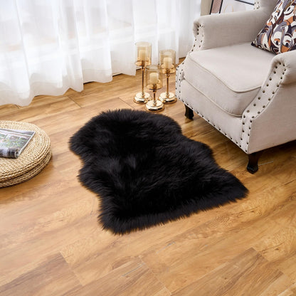 EasyJoy Ultra Soft Fluffy/Fuzzy Shaggy Area Rug Faux Fur Chair Cover Seat Pad for Bedroom Floor Sofa Living Room (2 x 6 ft Sheepskin, Beige)