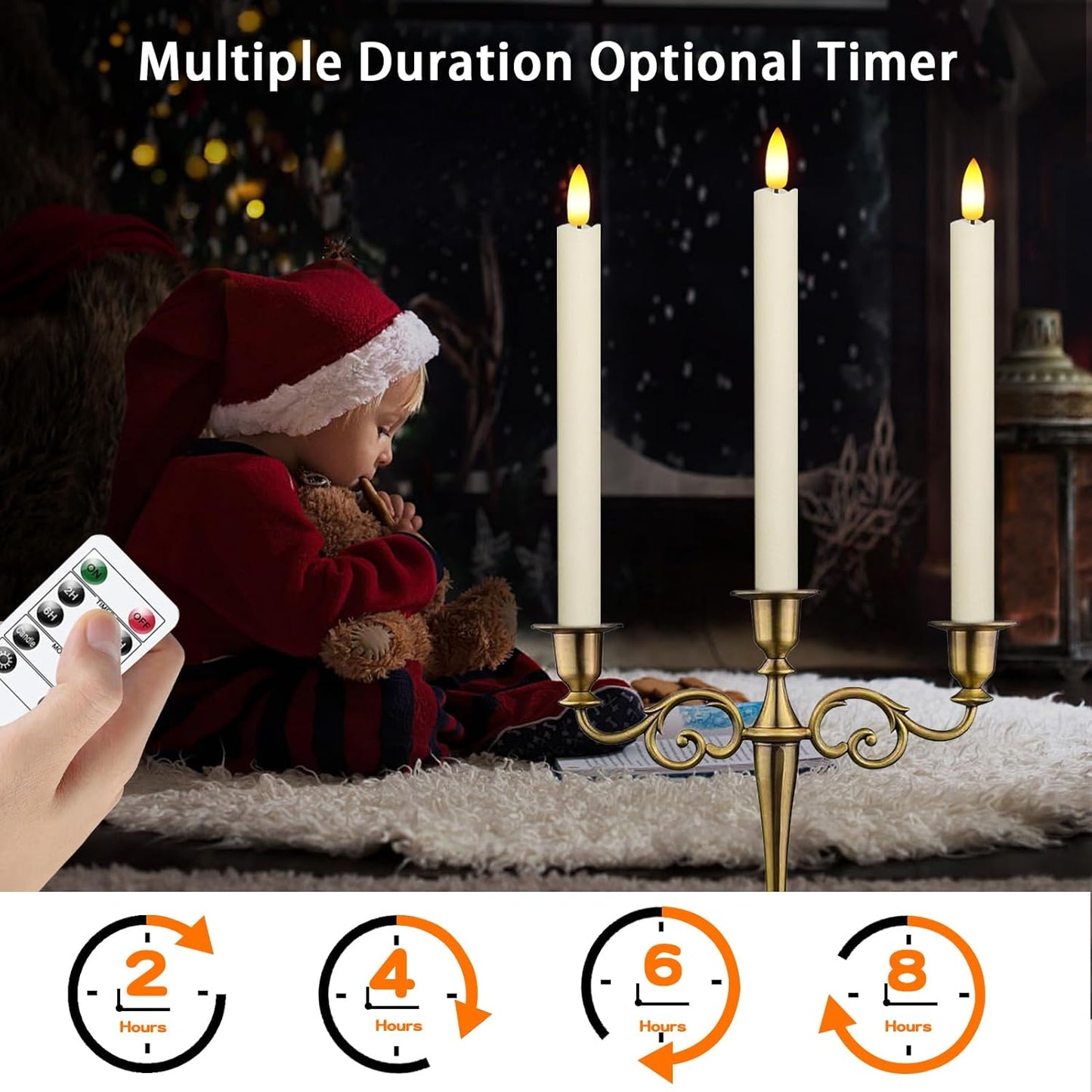 KSWING Upgraded Real Wax Short LED Flameless Taper Candles with Remote, 6 PCS White Candlesticks Battery Operated 3D Flickering - 6" Realistic Fake Candle Sticks for Home/Wedding/Fireplace Xmas Decor