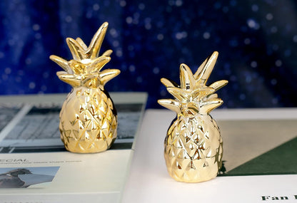 2 Pieces Gold Small Animal Statue Moon Statue Decor Modern Style Ceramic Moon Figurines Statues for Home Decor Accents Living Room Office Table Bookshelf Desk Bedroom Decorative Objects
