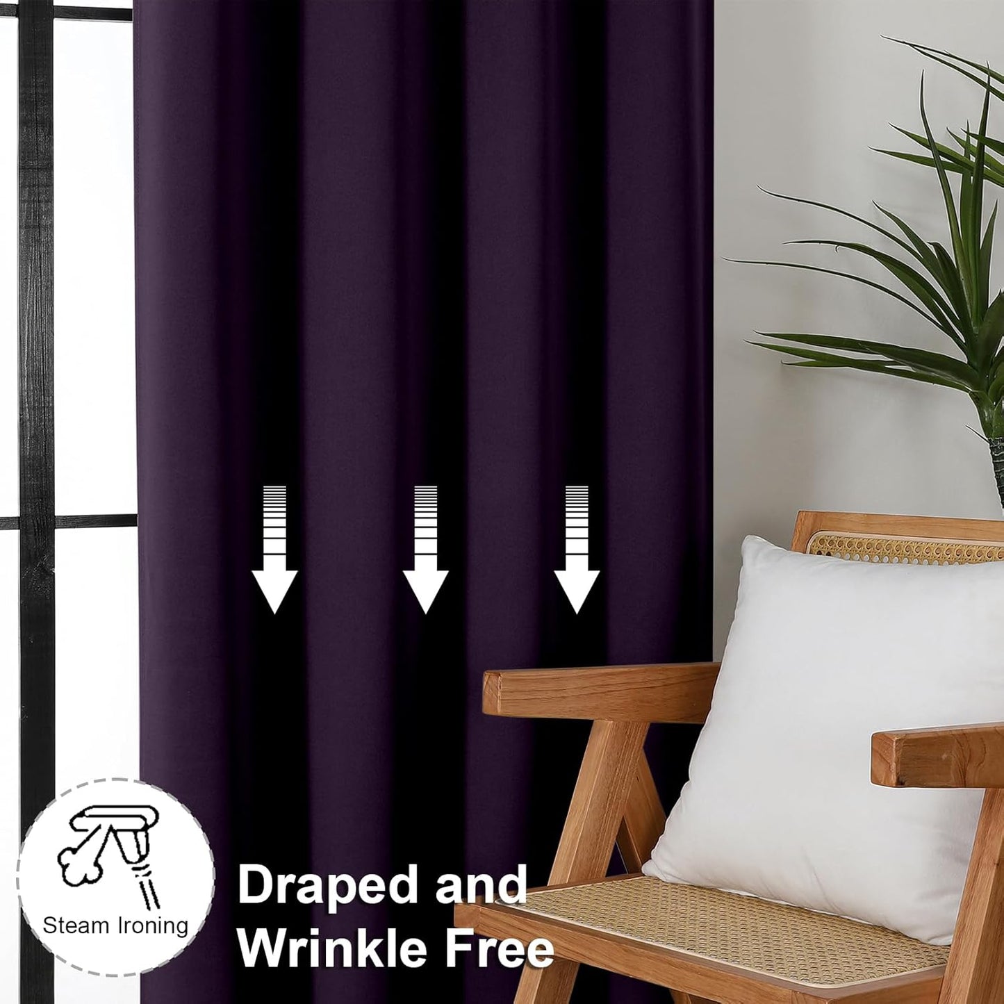 Simplebrand Ava Sage Green Blackout Curtains for Bedroom 63 Inch Length 2 Panels Set, Solid Thermal Insulated Energy Saving Rod Pocket Window Treatment Curtains Blackout Drapes, W40 x L63 Inch, Sage - Colors B