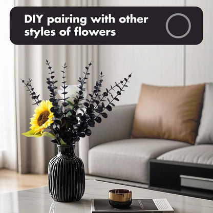 18pcs Eucalyptus Stems Greenery Stems Fake Leaves Artificial Flowers Bouquet Faux Branches Centerpiece Flores Plants for Home Party Decor Wedding Decoration