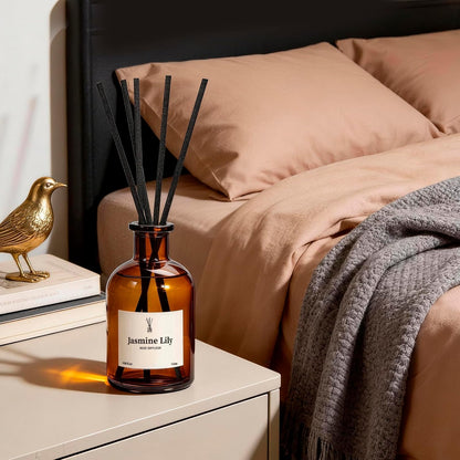 Reed Diffuser Set, 8.12 fl.oz Eucalyptus Scented Diffuser with Sticks, Up to 120 Days, Home Fragrance Reed Diffuser for Bathroom Shelf Decor & Room Freshener, 2 Pack