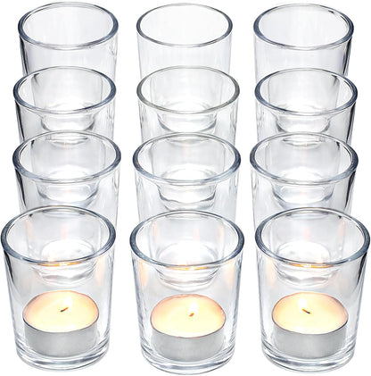 Letine 36-Pack Votive Candle Holders - Clear Glass Tea Light Holders - Glass Votive Candle Holder Bulk for Wedding Centerpieces/Home Table Decor/Propose/Christmas and Spring Party Decor