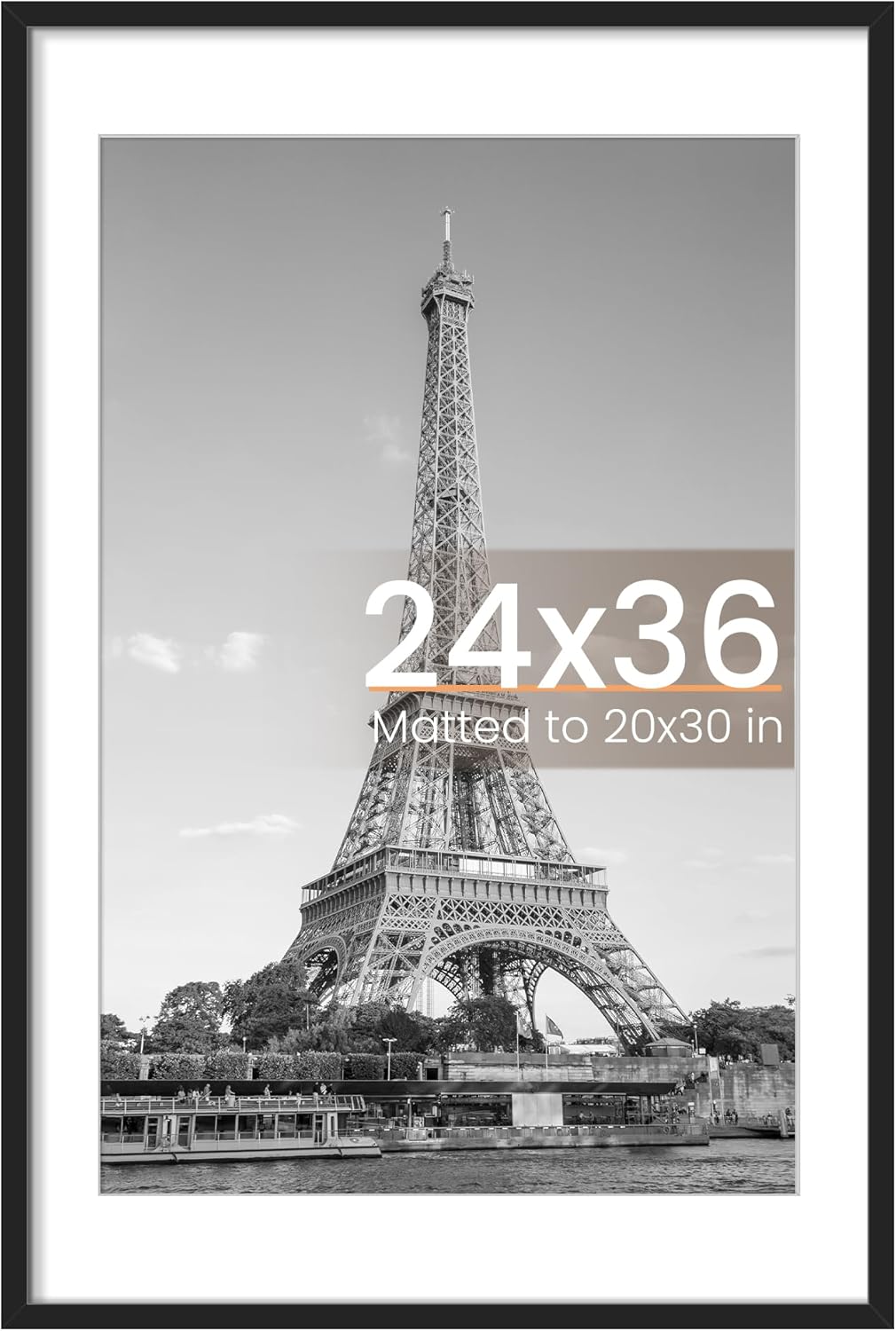 upsimples 8x10 Picture Frame, Display Pictures 5x7 with Mat or 8x10 Without Mat, Wall Hanging Photo Frame, Black, 1 Pack - Colors A