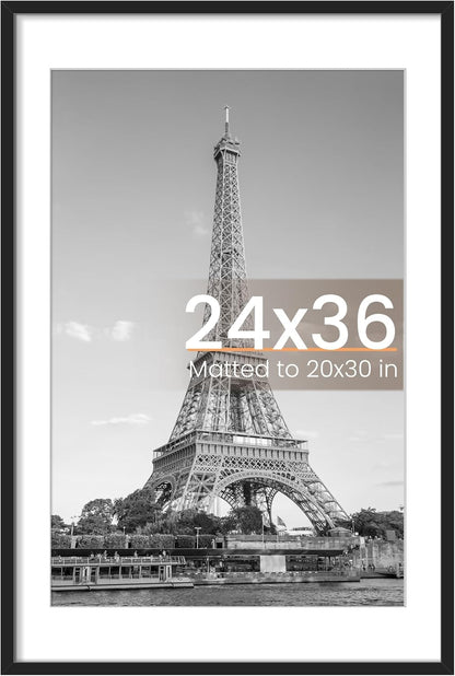upsimples 8x10 Picture Frame, Display Pictures 5x7 with Mat or 8x10 Without Mat, Wall Hanging Photo Frame, Black, 1 Pack - Colors A