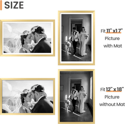 upsimples 8x10 Picture Frame, Display Pictures 5x7 with Mat or 8x10 Without Mat, Wall Hanging Photo Frame, Black, 1 Pack - Colors B