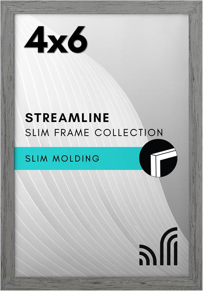 Americanflat 24x36 Poster Frame with Polished Plexiglass - Streamline Collection - Thin Border Picture Frame for Wall Display - Hanging Hardware Included - Black - Colors A
