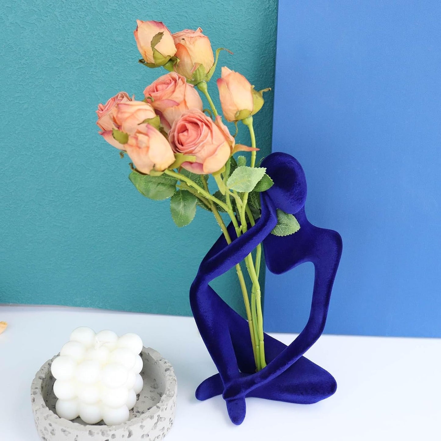 Thinker Statues And Sculptures, Sandstone Resin Thinker Statue Ornaments, Abstract Style Sculptures, Housewarming Gifts, Housewarming Decorations, Living Room Dining Desk Decorations (Right, Small)