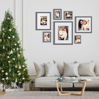 Egofine 12x16 Picture Frame Black, Covered by Plexiglass Made of Solid Wood, Display Pictures 9x12 and 11x14 with Mat or 12x16 Without Mat, for Wall Mounting Photo Frame - Colors B