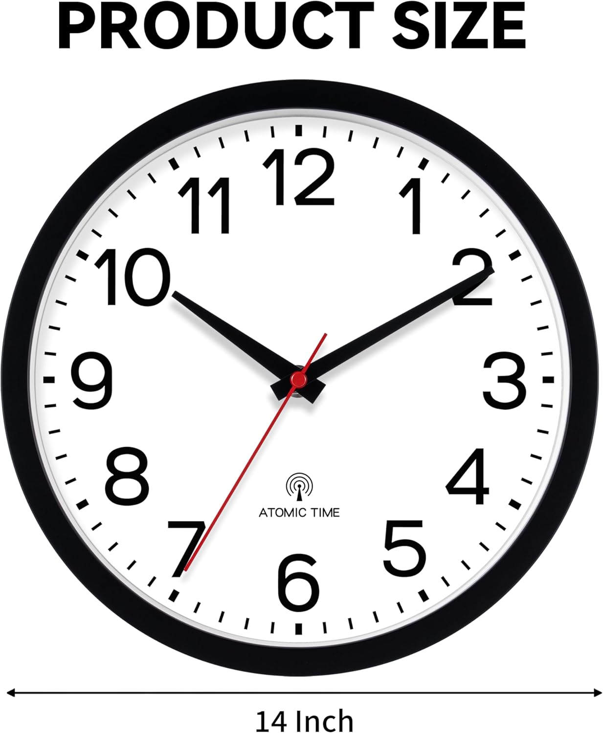 AKCISOT Wall Clock, Modern Small Wall Clocks Battery Operated 8 Inch, Silent Non-Ticking Analog Classic for Office, Home, Bathroom, Kitchen, Bedroom, School(Black)
