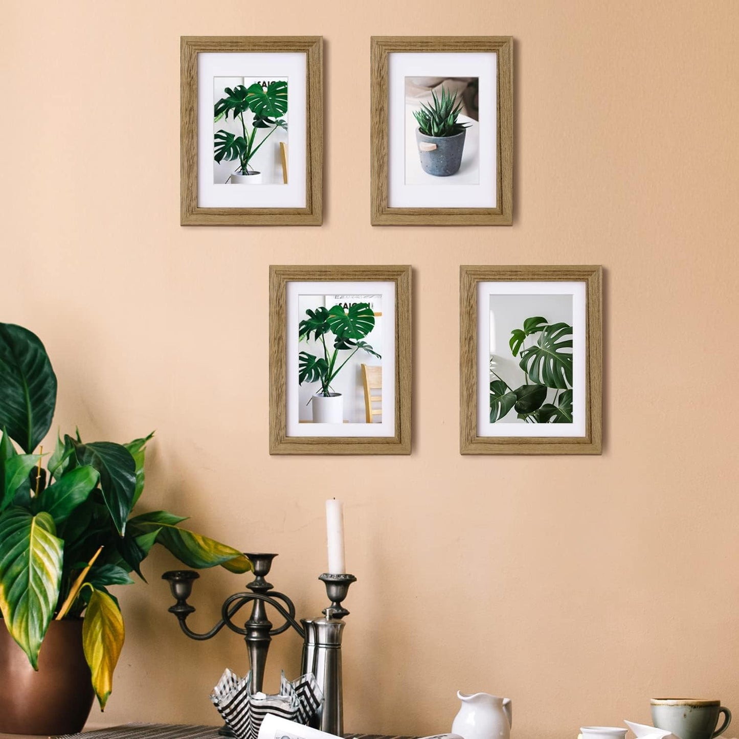 Egofine 12x16 Picture Frame Black, Covered by Plexiglass Made of Solid Wood, Display Pictures 9x12 and 11x14 with Mat or 12x16 Without Mat, for Wall Mounting Photo Frame - Colors A