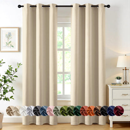 MIULEE Blackout Curtains for Bedroom Living Room 2 Panels, Thermal Insulated Room Darkening Drapes Grommet Noise Reducing Light Blocking Window Treatments 63 Inches Long 40x63 Inch Black - Colors B