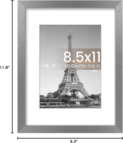 upsimples 8x10 Picture Frame, Display Pictures 5x7 with Mat or 8x10 Without Mat, Wall Hanging Photo Frame, Black, 1 Pack - Colors B