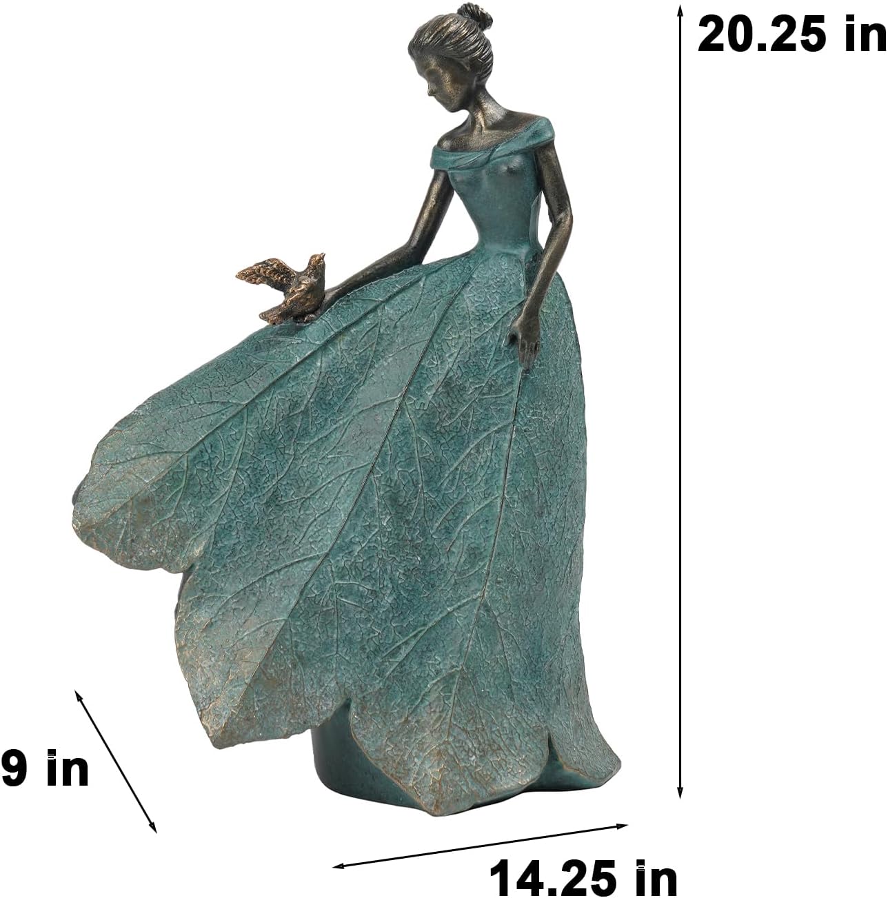 Guichifun Fairy Statue Collection Home Decoration - Leaf Angel Girls Resin Modern Table Decor for Living Room Office Sculpture Decor for Women Indoor Rustic Figurines Gift 5 x 3 x 7.5 Inch