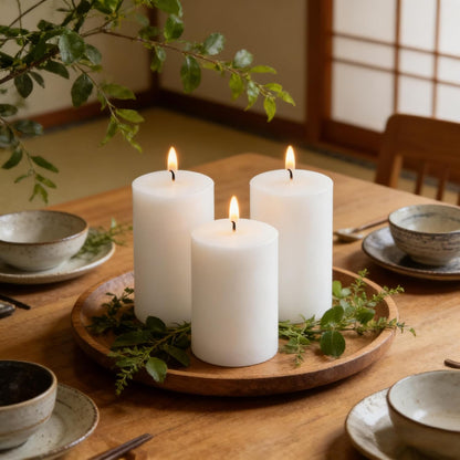 2 Pack 3x6 Inch Sage Green Unscented Pillar Candles - 70 Hour Long Burning Dripless Smokeless Candles for Home Decor Weddings Festivals Spa Meditation