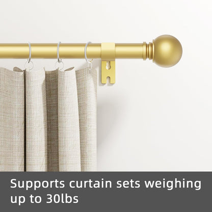 GXOACKJ Curtain Rods for windows 32-48 inch, 5/8 inch Decorative Curtain Rod Set, Matte Black Splicing Heavy Duty Metal Curtain Rod with Brackets