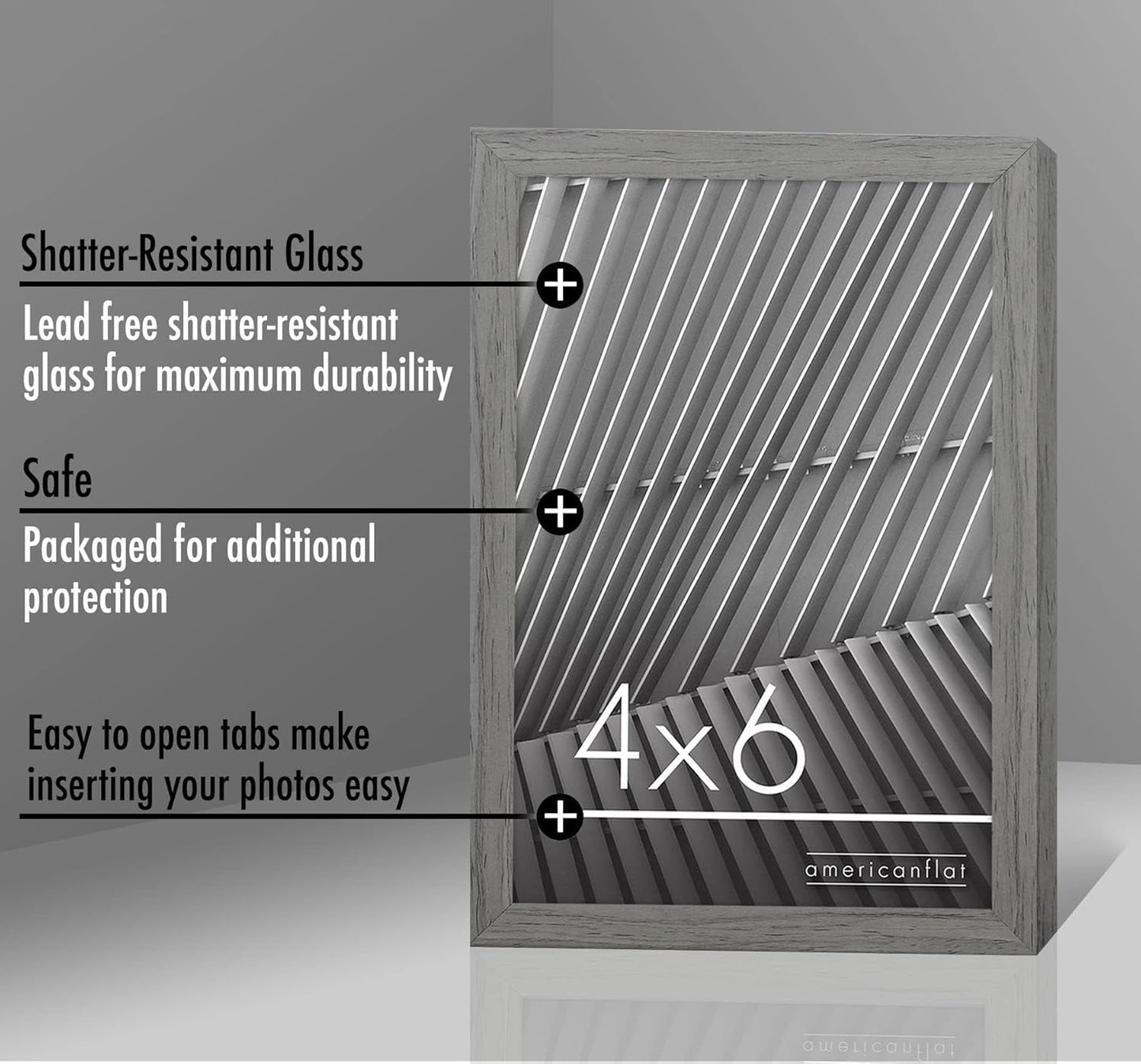 Americanflat 24x36 Poster Frame with Polished Plexiglass - Streamline Collection - Thin Border Picture Frame for Wall Display - Hanging Hardware Included - Black - Colors A