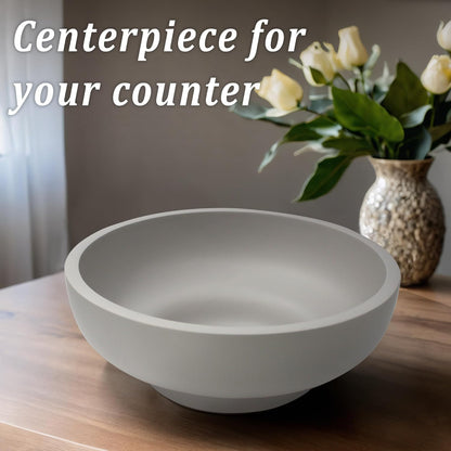 LIN CHUAN Large Decorative Bowl, Fruit Bowl for Kitchen Counter, Modern Resin Bowl for Home Decor, Key Holder for Entry Table, Sand Beige