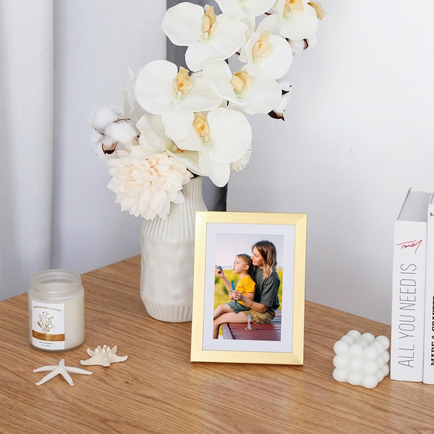Fixwal Picture Frames Set, Gallery Wall Frame Set Picture Frames Collage 15 Pack for Wall or Tabletop with 8x10 5x7 4x6 Frames, Soft Earth Tones