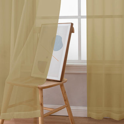 OWENIE Sheer Curtains 84 inches Long 2 Panels Set for Living Room/Bedroom, Rod Pocket Voile Sheer Panel Drapes, White, 2pcs, Each 42" W x 84" L - Colors B