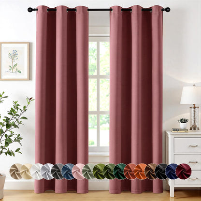 MIULEE Blackout Curtains for Bedroom Living Room 2 Panels, Thermal Insulated Room Darkening Drapes Grommet Noise Reducing Light Blocking Window Treatments 63 Inches Long 40x63 Inch Black - Colors A