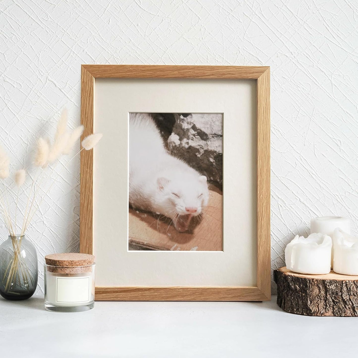 5x7 Picture Frame, Solid Oak Wood 5 x 7 Photo Frame with Mat to 4x6, 7x5 Picture Frames for Wall and Tabletop Display, (Walnut Set of 1)