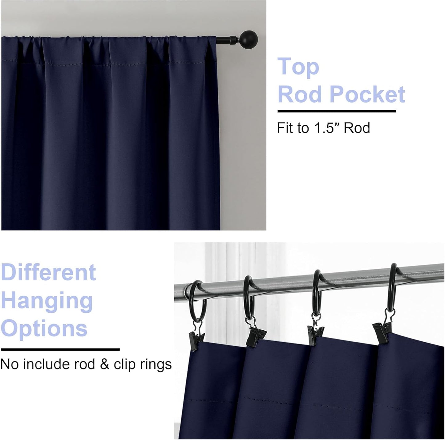 Simplebrand Ava Sage Green Blackout Curtains for Bedroom 63 Inch Length 2 Panels Set, Solid Thermal Insulated Energy Saving Rod Pocket Window Treatment Curtains Blackout Drapes, W40 x L63 Inch, Sage - Colors B