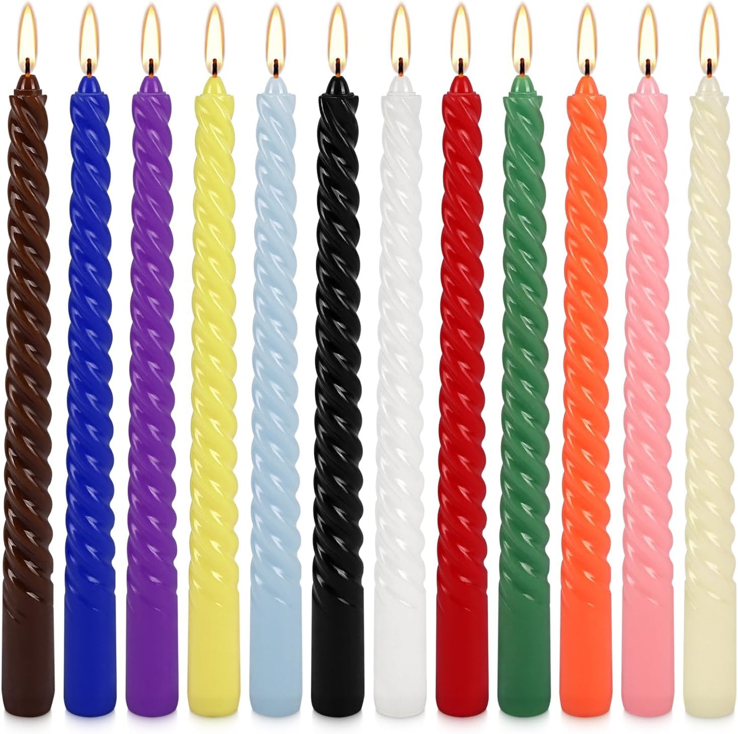 30-Pack 10-Color Taper Candles - 10 Inch Dripless & 10-Hour Burn｜Wedding/Birthday/Home Decor with Premium Wax