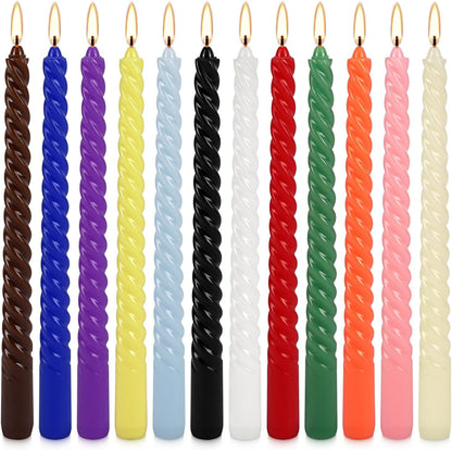 30-Pack 10-Color Taper Candles - 10 Inch Dripless & 10-Hour Burn｜Wedding/Birthday/Home Decor with Premium Wax