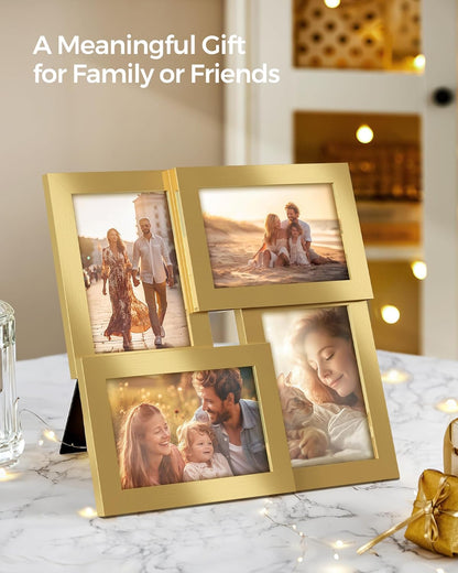 SONGMICS Collage Picture Frames, 4x6 for Wall Decor, Multi Family Photo for Gallery Decor, Hanging Display, Set of 4, Ink Black URPF25BK