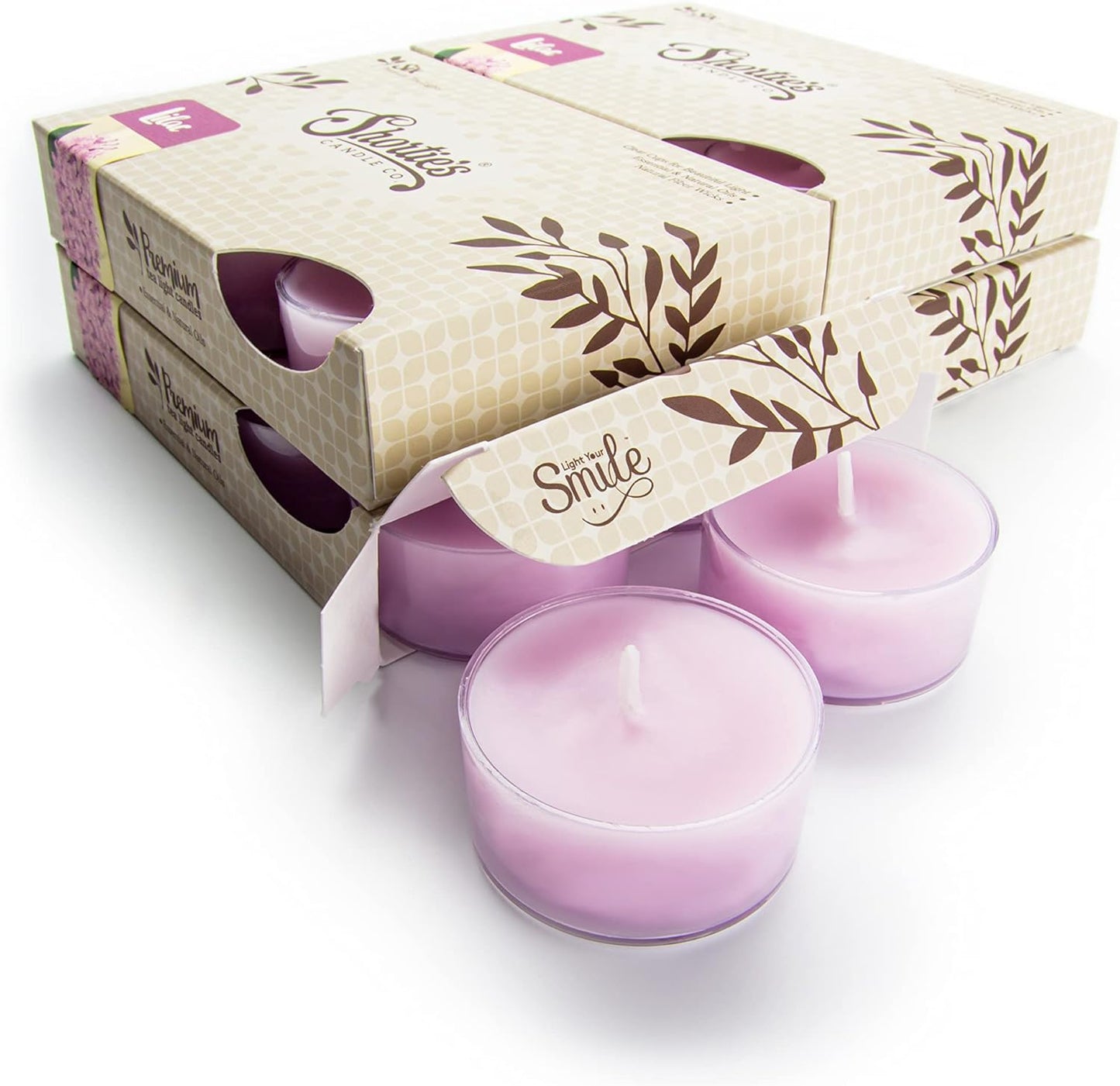 Pure English Lavender Premium Tealight Candles Bulk Pack - Highly Scented with Essential & Natural Oils - 24 Purple Tea Lights - Beautiful Candlelight - Made in the USA - Flower & Floral Collection