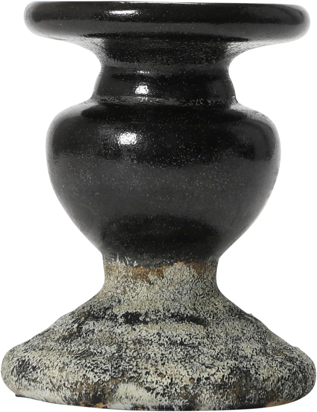 Creative Co-Op Small Distressed Blue Terracotta Pillar Candle Holder