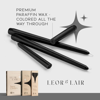 Leor & Lair Ivory Taper Candles - 4 Pack 10" Ivory Candlesticks - Unscented Cream Candle Sticks for Home Decoration, Holiday Tables, Weddings, Restaurants & Business Events