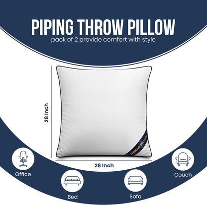 Utopia Bedding Throw Pillow Inserts (Pack of 4, White), 18 x 18 Inches Decorative Indoor Pillows for Sofa, Bed, Couch, Cushion Sham Stuffer