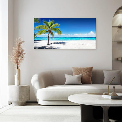 Baisuart S02250 Canvas Prints Wall Art Beach Sunset Ocean Waves Nature Pictures Stretched Canvas Wooden Framed for living Room Bedroom and Office