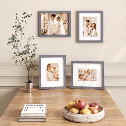 Egofine 12x16 Picture Frame Black, Covered by Plexiglass Made of Solid Wood, Display Pictures 9x12 and 11x14 with Mat or 12x16 Without Mat, for Wall Mounting Photo Frame - Colors B