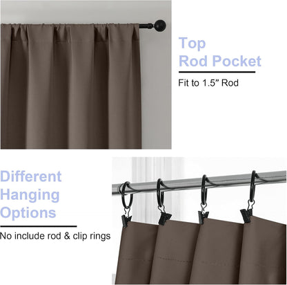 Simplebrand Ava Sage Green Blackout Curtains for Bedroom 63 Inch Length 2 Panels Set, Solid Thermal Insulated Energy Saving Rod Pocket Window Treatment Curtains Blackout Drapes, W40 x L63 Inch, Sage - Colors B