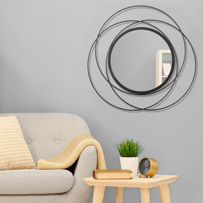 Gold Sunburst Mirrors for Wall Decorative Metal Round Art Mirrors Large Wall Decor Hanging Mirror for Bathroom Bedroom Living Room Vanity Entryway 16"