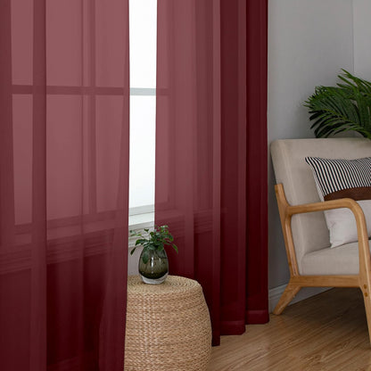 Chyhomenyc Sheer White Valances for Windows 2 Pack, Small Window Curtains for Living Room Bathroom Cafe Laundry Basement, Modern Top Dual Rod Pocket Voile Curtain, 42W x 14L inches, White - Colors A
