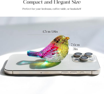 H&D HYALINE & DORA Blue Glass Bird Figurines Bird Gifts for Bird Lovers Women Crystal Glass Animal Figurine Collectible for Home Shelf Decor