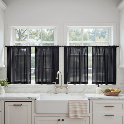 MIULEE White Sheer Curtains 84 Inches Long, 4 Panels Set, Light Filtering Rod Pocket Voile Drapes for Living Room and Bedroom, Airy Soft Fabric Window Treatments, 42 x 84 Inches