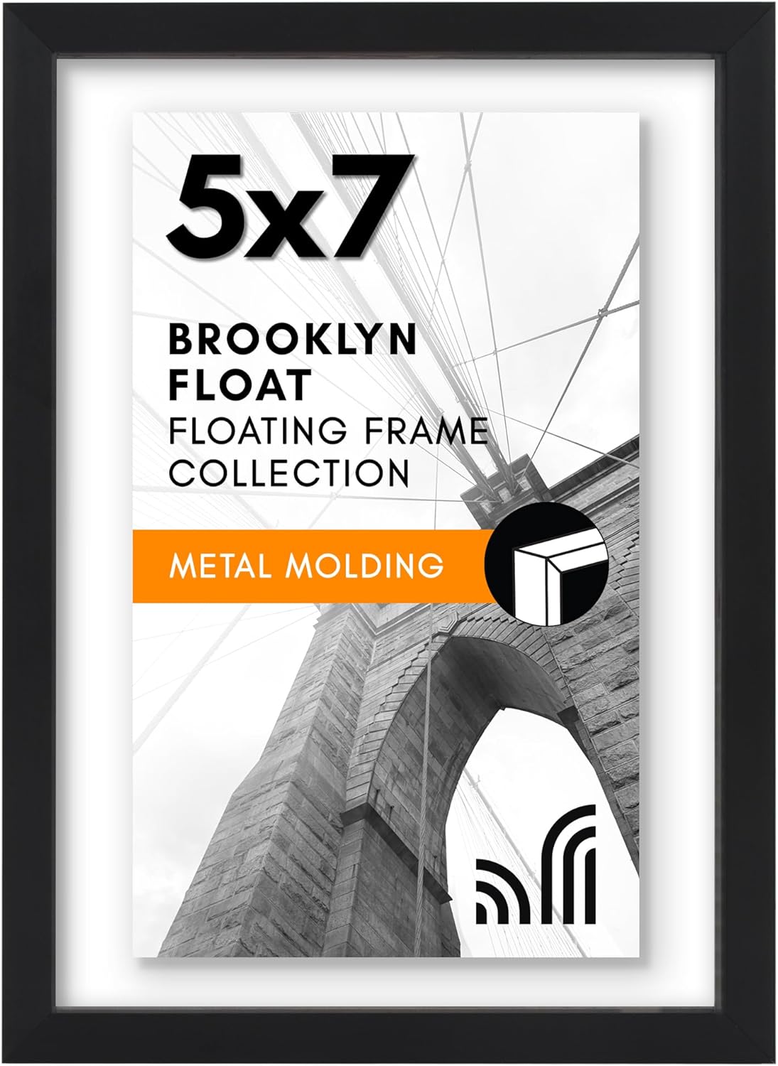 Americanflat Aluminum 11x14 Floating Picture Frame with Shatter-Resistant Glass - Use as 8x10 Picture Frame or Display 11x14 Photo - Signature Float Collection - Photo Frames for Wall Display - Black